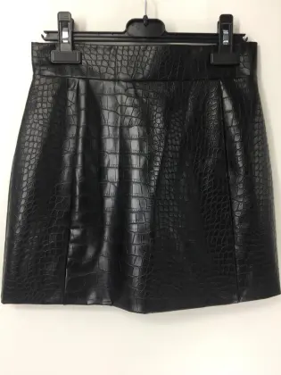 Black PU Leather Mini Skirt