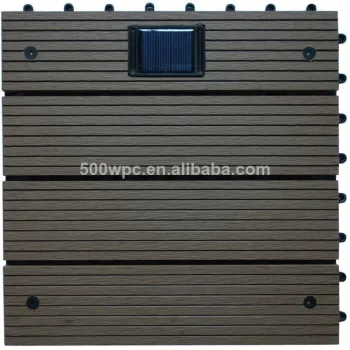 300 * 300mm solar Light DIIY wood plastic composite decking / WPC decking for outdoor
