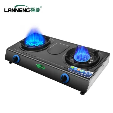 High Quality Stainless Steel Double Burner Biogas Kitchen Cooktop Stove