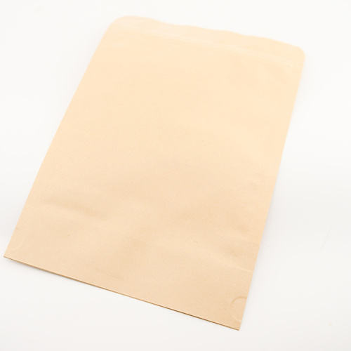 Saco de papel Kraft com zíper de filme transparente