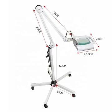 Flexible Square Hose Detachable Base LED Magnifying Lamp for Eyelash Tattoo and Makeup Artists