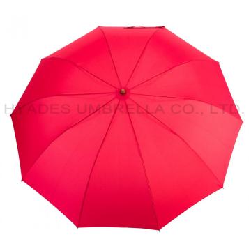 Wine Colored Wooden Handle 2 Folding Umbrella