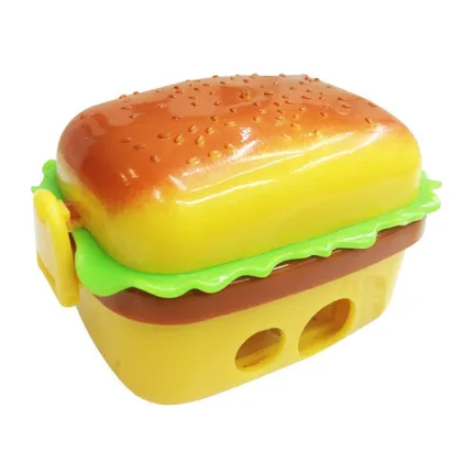 Portable Cute Children's Hamburger Pencil Sharpener - Fun Student Stationery