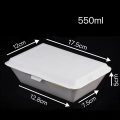 550ml White Disposable Clamshell Paper Lunch Box