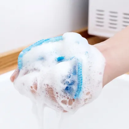 Microfiber Reuseable Durable Scrub Duty Scouring Sponge Pad