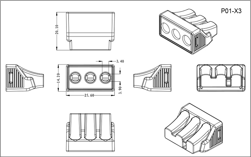 Efficient push-in wire connectors for transformers