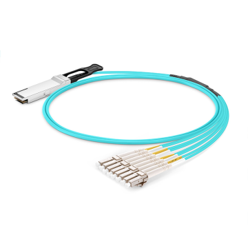 Yunvo 100G QSFP28 to 4 Duplex LC Active Optical Breakout Cable