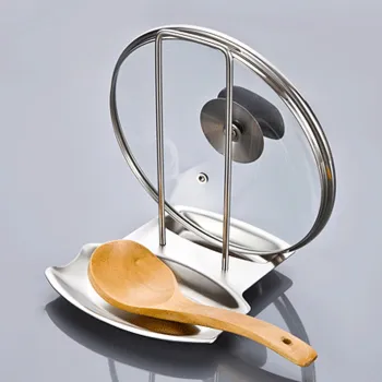 multi purpose kitchen utensil stainless steel pan pot spoon and lid organizer storage stand
