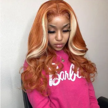 Ishow 30 Inch Ginger Body Wave Lace Front Wig 13x6 Hd Lace Frontal Wig 613 Blonde Colored Lace Front Human Hair Wigs For Women