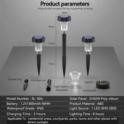 Solar Garden Stake Lights Floral Shadow Decorative Lighting