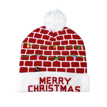Fashion Low MOQ Cute Festival Christmas Gift Decoration LED Light Winter Hat