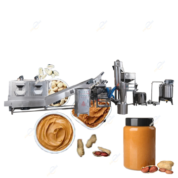 Commerciële moer en sesamverwerkingsmachines lijn: aardnoot-, pindakaas en tahini sesampasta productieapparatuur