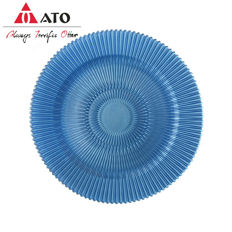 ATO Colorful Glass Charger Plates Wedding Charger Plates