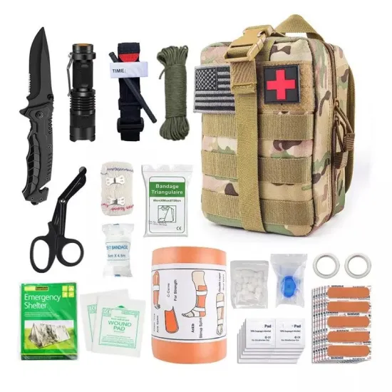 Portable 57-Piece First Aid Kit for Emergency Medical Trauma During Outdoor Activities