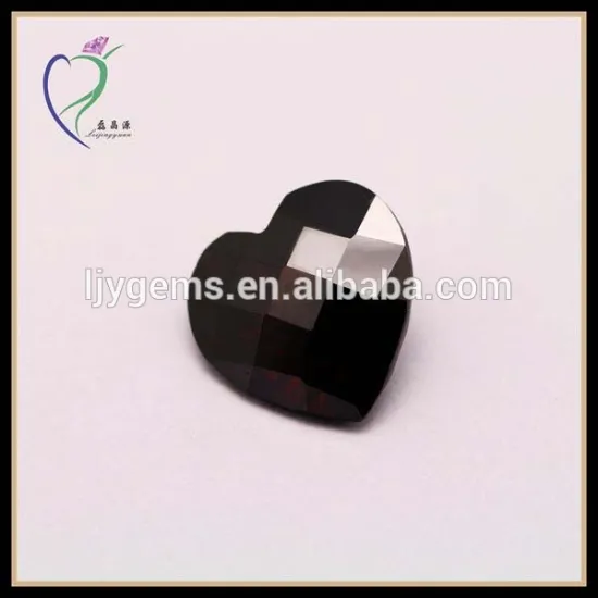 Double checker heart shape coffee rough CZ stone