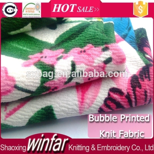 Winfar Knitting textile print bubble polyester crepe fabric