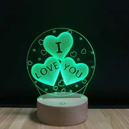 3D Night Light I Love You Illusion Lamp