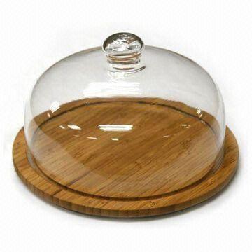 Lid Cheese Board with Bamboo Plate and Glass Mantle