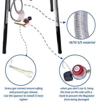 Hierro fundido Propano de alta presión Camping Camping Single Burner