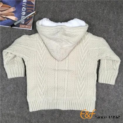 Boy Hoodie Cardigan Sweater with Lining and pockets