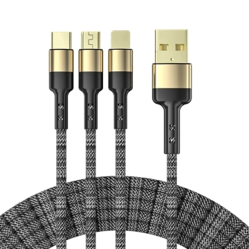 Câble USB 3-en-1 à charge rapide de la charge rapide 5A