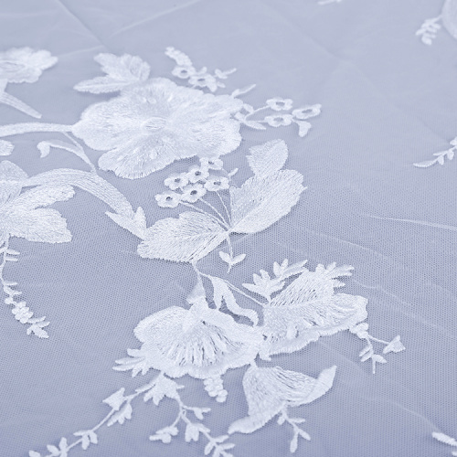 Υψηλής ποιότητας Λευκό λουλούδι Lace Fabric