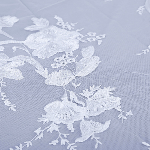 High Quality White Flower Lace Fabric