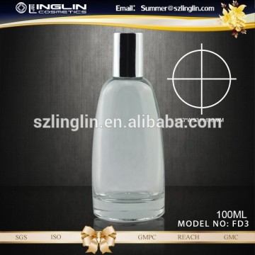 100ml elliptic type perfume bottle with silver cup