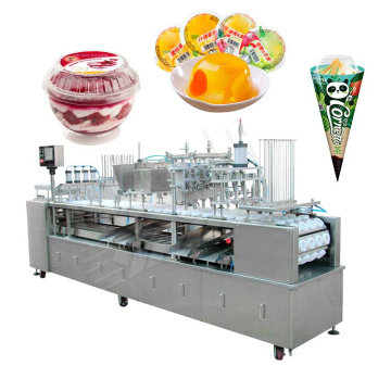 Full Automatic Linear 4 Lane Ice Cream and Jam Production Line