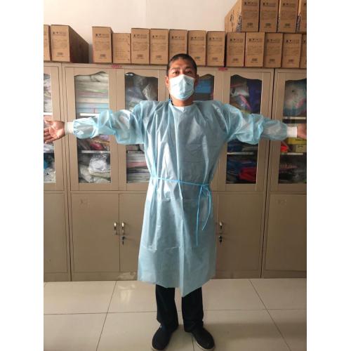 pp+pe non-woven fabric disposable isolation gown