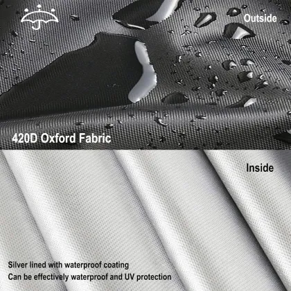 Waterproof Outdoor Storage Box Cover for Keter XXL 230 Gallon Deck Box - Black