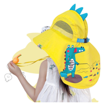 Summer UV Protection Sun Hat for Boys and Girls: Beach Hat with Big Brim and Built-in Fan