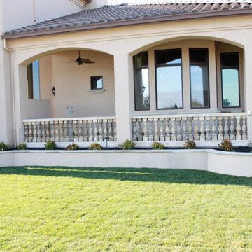 Outdoor colorful tight stone railing baluster