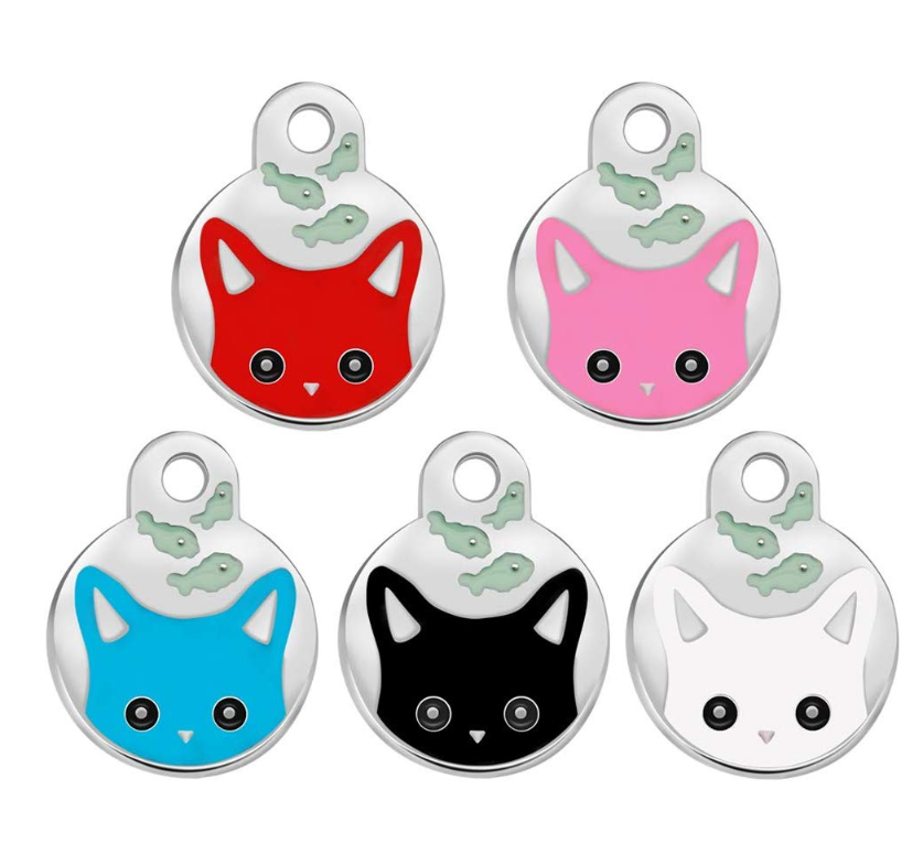 Cat ID Tags with Kitten Face