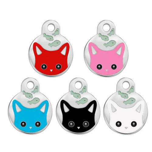 Cat ID-tags met kitten gezicht