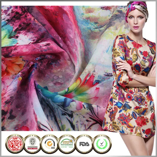 50D chiffon maxi dress fabric 100 Polyester fabric plain floral chiffon fabric