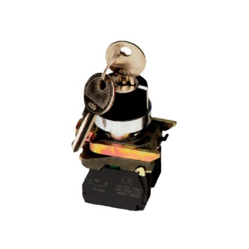 Salzer SA22-BG33 3-Position Locked Push Button Selector Switch with Key ON-OFF-ON (TUV CE CB)