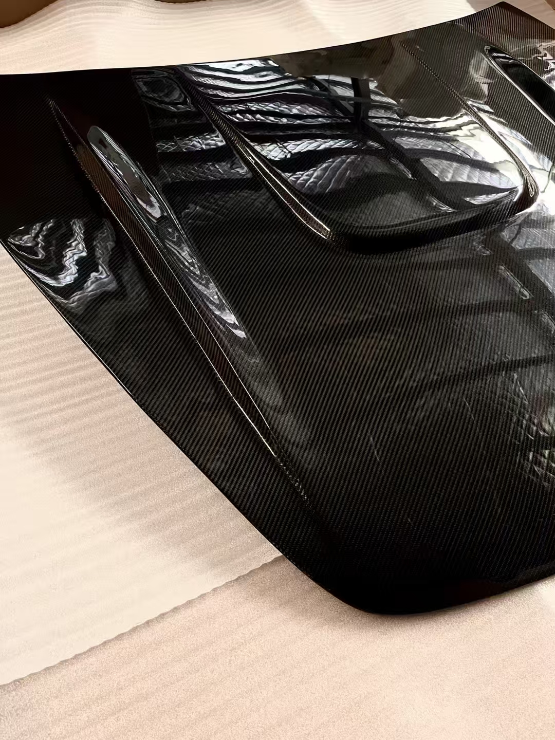 Capuz de fibra de carbono tesla