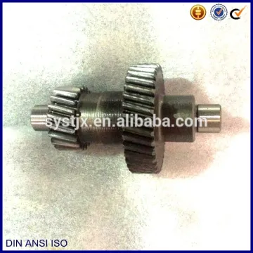 Agriculture machine double gearwheel gear and shaft