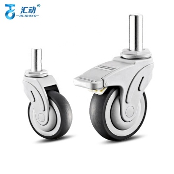 3/4/5 Inch TPR Threaded Stem Nursing Bed, Medical Chair, and Office Trolley Casters
