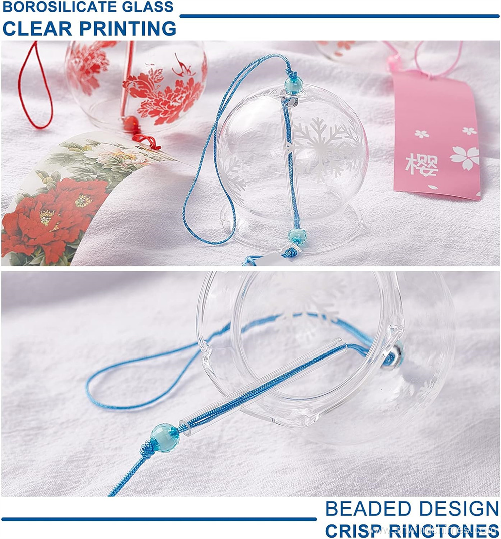 Japanese Glass Wind Bell Pendants as Birthday Gifts