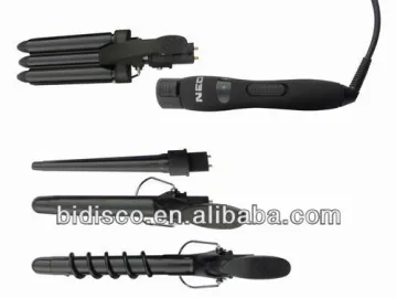 stylish interchangeable four in one hair curling wand for salon and home use