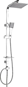 brushed white chrome shower head column kit