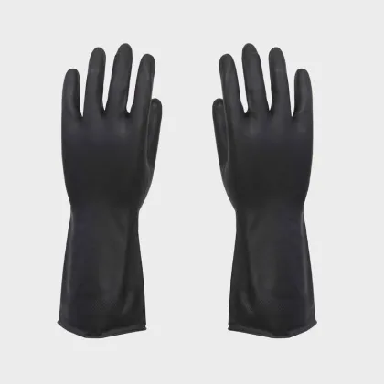 Black Industrial Latex Gloves , Diamond Rubber Safety Working Gloves