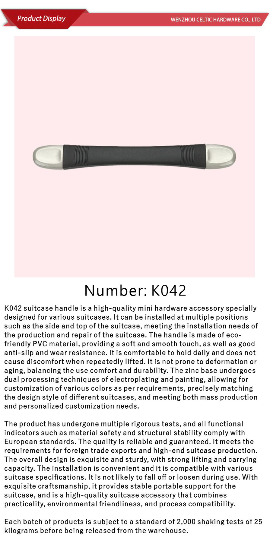 zinc base handle electroplated