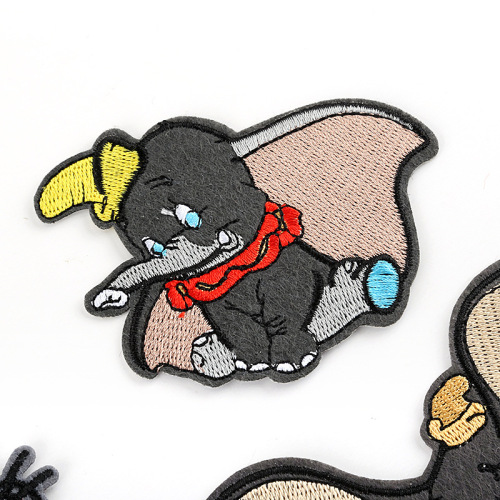 Patch bordado de gato e rato de desenho animado