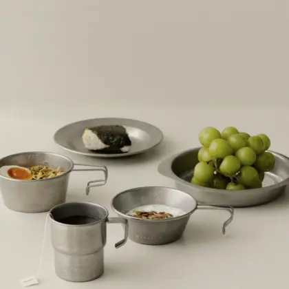 Stainless Steel Outdoor Tableware Set - Portable and Functional