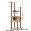 AIBIKE Large Breed Cat Каразанне па дрэвах Драўляная вежа Крытая Экалагічная Бяспечная Ўзмоцненая Кондамініум Шматузроўневая Платформа Адпачынак Ложак
