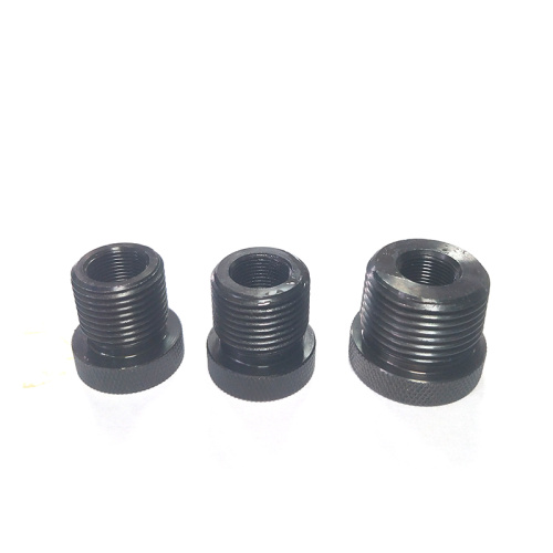 1/2-28 to 3/4-16 Threaded Adapter Black Knurled Steel