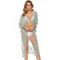 Elegant Beach Bikini Cover Up Women's Lace Cardigan Floral Long Open Kimono Supplier